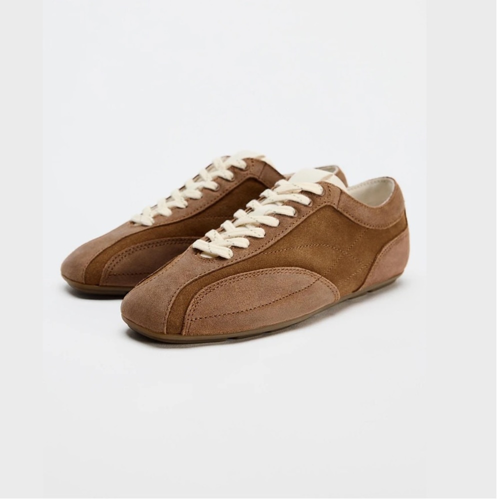 Zara Brown Suede Sneakers WORN ONCE